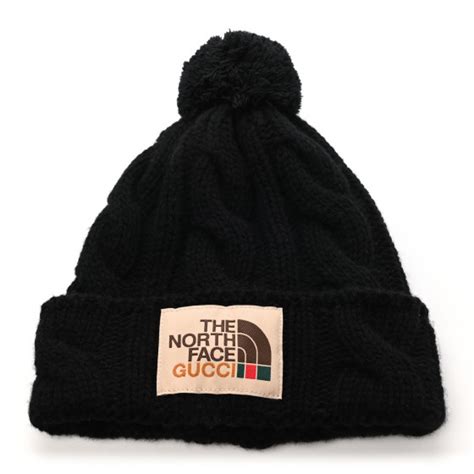 the north face gucci beanie|GUCCI X THE NORTH FACE Wool Cable Knit Beanie Hat S .